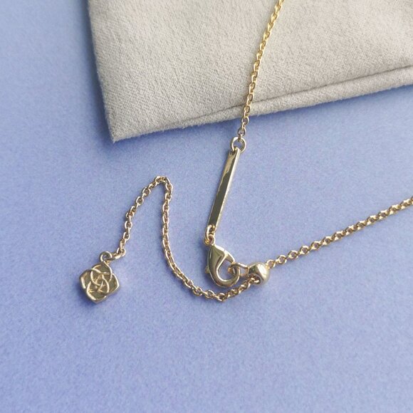 Kendra Scott Elisa Enamel Framed Gold Necklace Sunset Illusion - Picture 3 of 3